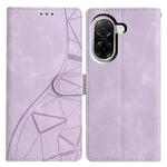 For Redmi A5 4G 173.3mm Triangles Embossed Leather Phone Case(Purple)