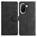 For Redmi A5 4G 173.3mm Triangles Embossed Leather Phone Case(Black)
