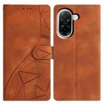 For Redmi A5 4G 173.3mm Triangles Embossed Leather Phone Case(Brown)