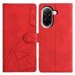 For Redmi A5 4G 173.3mm Triangles Embossed Leather Phone Case(Red)