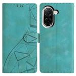 For Redmi A5 4G 173.3mm Triangles Embossed Leather Phone Case(Green)