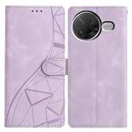 For Redmi K80 / K80 Pro Triangles Embossed Leather Phone Case(Purple)