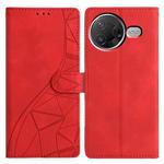 For Redmi K80 / K80 Pro Triangles Embossed Leather Phone Case(Red)