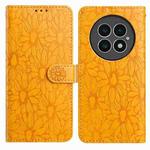 For OnePlus 13 Daisy Embossed Leather Phone Case(Yellow)
