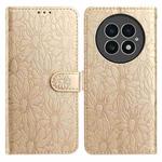 For OnePlus 13 Daisy Embossed Leather Phone Case(Gold)