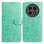 For OnePlus 13 Daisy Embossed Leather Phone Case(Green)