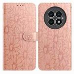 For OnePlus 13 Daisy Embossed Leather Phone Case(Rose Gold)