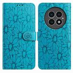 For OnePlus 13 Daisy Embossed Leather Phone Case(Blue)