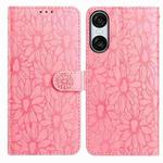 For Sony Xperia 10 VI Daisy Embossed Leather Phone Case(Pink)