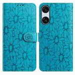For Sony Xperia 10 VI Daisy Embossed Leather Phone Case(Blue)