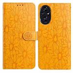 For Honor 200 Daisy Embossed Leather Phone Case(Yellow)