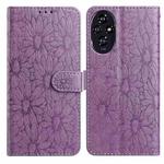 For Honor 200 Daisy Embossed Leather Phone Case(Light Purple)
