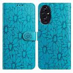 For Honor 200 Daisy Embossed Leather Phone Case(Blue)