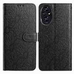 For Honor 200 Daisy Embossed Leather Phone Case(Black)