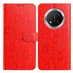 For Honor X9c Daisy Embossed Leather Phone Case(Red)