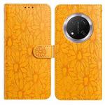 For Honor X9c Daisy Embossed Leather Phone Case(Yellow)