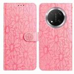 For Honor X9c Daisy Embossed Leather Phone Case(Pink)