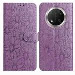 For Honor X9c Daisy Embossed Leather Phone Case(Light Purple)