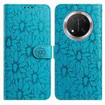 For Honor X9c Daisy Embossed Leather Phone Case(Blue)