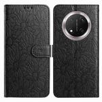 For Honor X9c Daisy Embossed Leather Phone Case(Black)