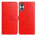 For Honor 90 Daisy Embossed Leather Phone Case(Red)