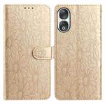 For Honor 90 Daisy Embossed Leather Phone Case(Gold)