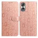 For Honor 90 Daisy Embossed Leather Phone Case(Rose Gold)