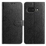 For Google Pixel 9a Daisy Embossed Leather Phone Case(Black)