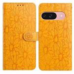 For Google Pixel 10 Daisy Embossed Leather Phone Case(Yellow)