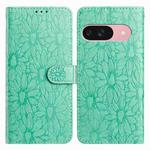 For Google Pixel 10 Daisy Embossed Leather Phone Case(Green)