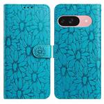 For Google Pixel 10 Daisy Embossed Leather Phone Case(Blue)
