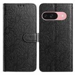 For Google Pixel 10 Daisy Embossed Leather Phone Case(Black)