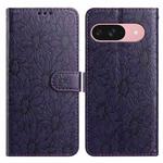 For Google Pixel 10 Daisy Embossed Leather Phone Case(Dark Purple)