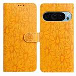 For Google Pixel 10 Pro Daisy Embossed Leather Phone Case(Yellow)