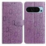 For Google Pixel 10 Pro Daisy Embossed Leather Phone Case(Light Purple)