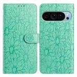 For Google Pixel 10 Pro Daisy Embossed Leather Phone Case(Green)