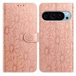 For Google Pixel 10 Pro Daisy Embossed Leather Phone Case(Rose Gold)