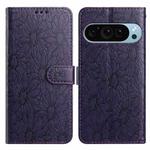 For Google Pixel 10 Pro Daisy Embossed Leather Phone Case(Dark Purple)