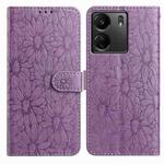 For Redmi 13C 4G Daisy Embossed Leather Phone Case(Light Purple)