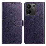 For Redmi 13C 4G Daisy Embossed Leather Phone Case(Dark Purple)