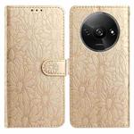 For Redmi A3 Daisy Embossed Leather Phone Case(Gold)