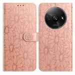 For Redmi A3 Daisy Embossed Leather Phone Case(Rose Gold)
