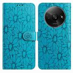 For Redmi A3 Daisy Embossed Leather Phone Case(Blue)