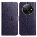 For Redmi A3 Daisy Embossed Leather Phone Case(Dark Purple)