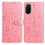 For Redmi A5 4G 173.3mm Daisy Embossed Leather Phone Case(Pink)