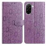 For Redmi A5 4G 173.3mm Daisy Embossed Leather Phone Case(Light Purple)