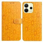 For Redmi Note 14 4G 164.84mm Daisy Embossed Leather Phone Case(Yellow)