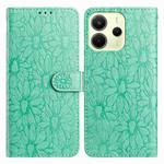For Redmi Note 14 4G 164.84mm Daisy Embossed Leather Phone Case(Green)