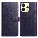 For Redmi Note 14 4G 164.84mm Daisy Embossed Leather Phone Case(Dark Purple)