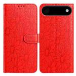 For iPhone 17 Air Daisy Embossed Leather Phone Case(Red)